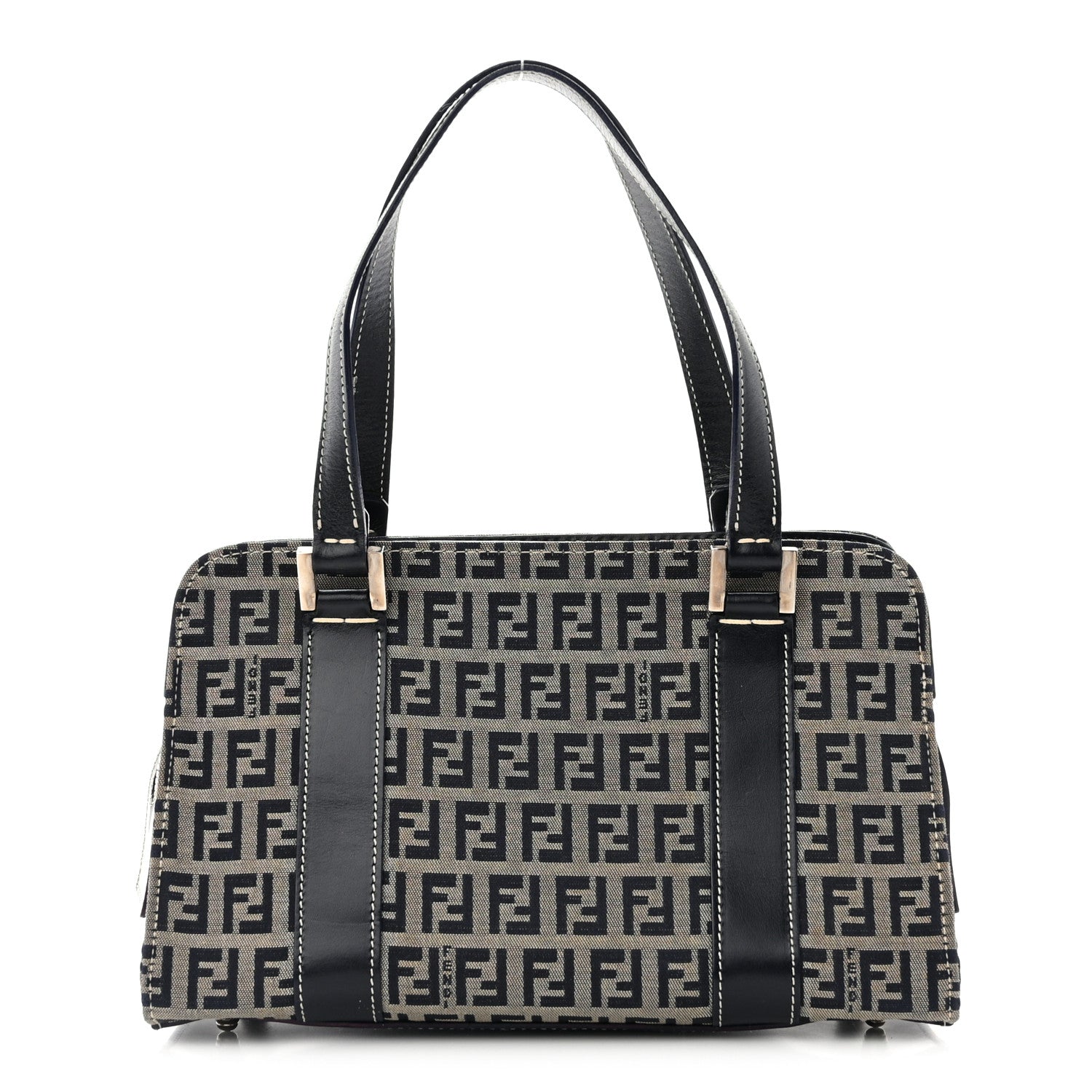 Fendi Zucca Boston Navy 1 of 10