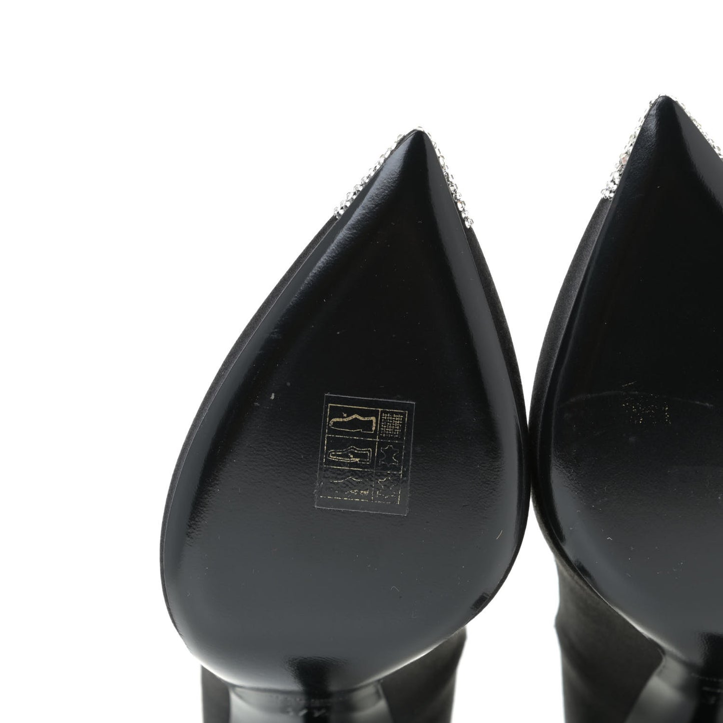 Satin Crystal Embellished Tower 110 Pump 37.5 Black