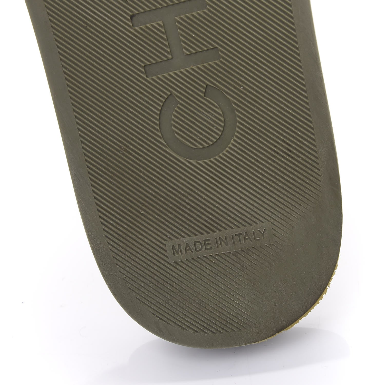 Chanel Canvas Chain Flat Sandals 39 Khaki 6 of 8