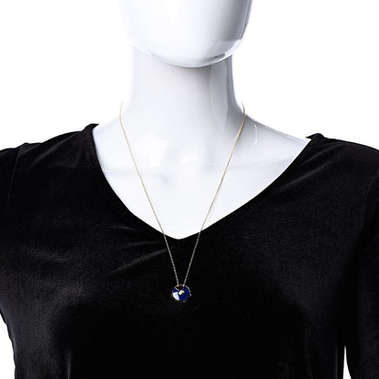 Cartier 18K Yellow Gold Diamond Lapis Lazuli SM Amulette de Cartier Pendant Necklace 2 of 5