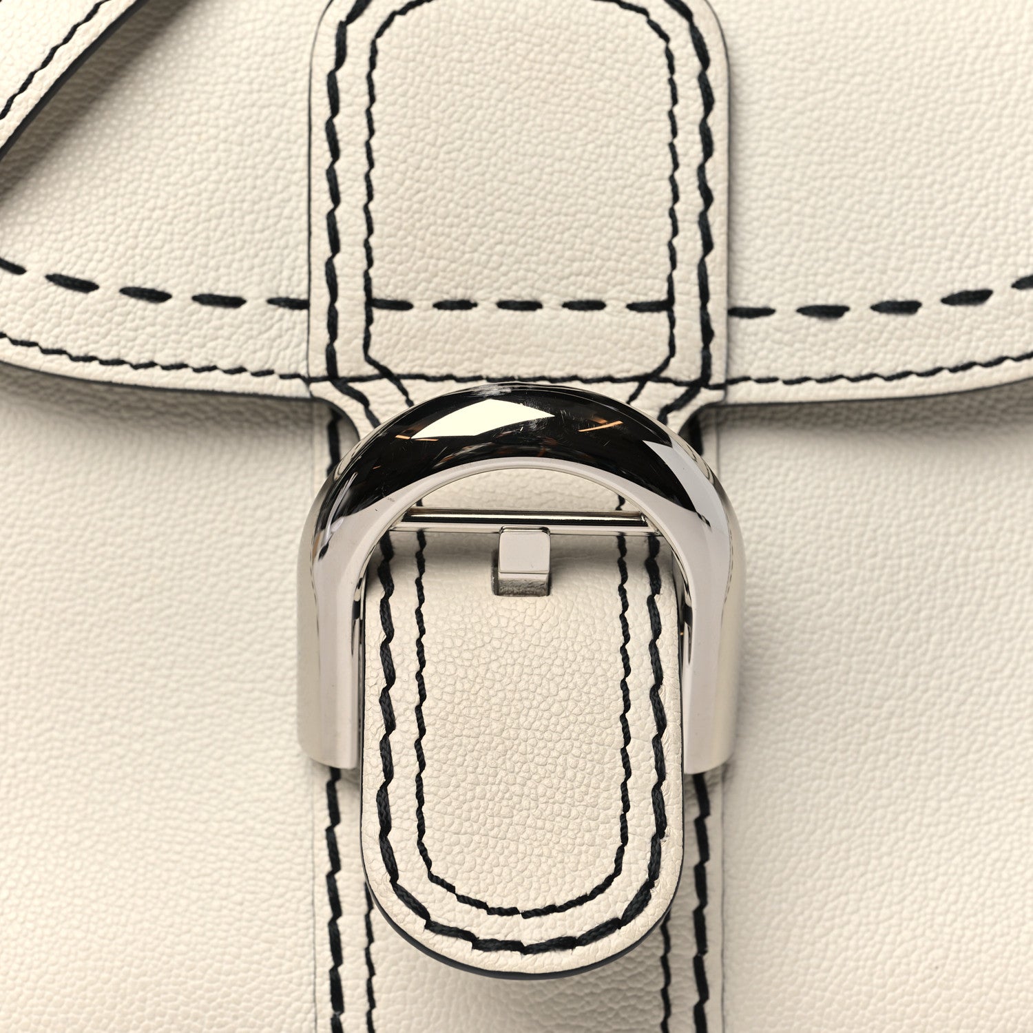 Delvaux Grained Rodeo Calfskin Surpique Mini Brillant Satchel White 9 of 12