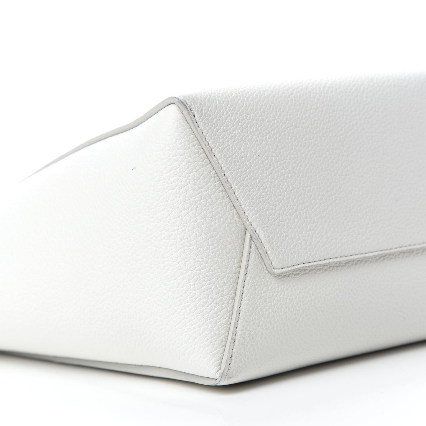 Soft Grained Calfskin Small Sangle Bucket Bag White