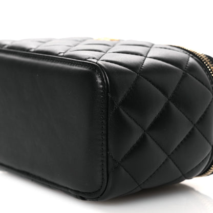 Chanel Lambskin Quilted Pearl Crush Small Vanity Case With Chain Black 10 of 12