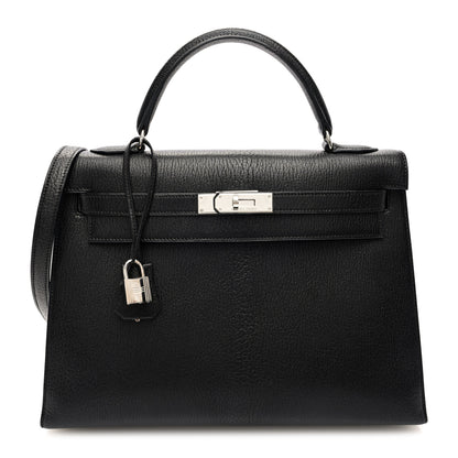Hermes Chevre De Coromandel Kelly Sellier 32 Black 1 of 10