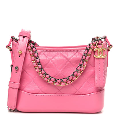 Chanel Aged Calfskin Quilted Small Gabrielle Hobo Pink 1 of 10