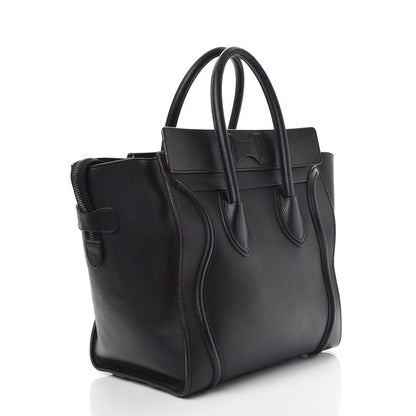 Celine Drummed Calfskin Mini Luggage Black 3 of 14