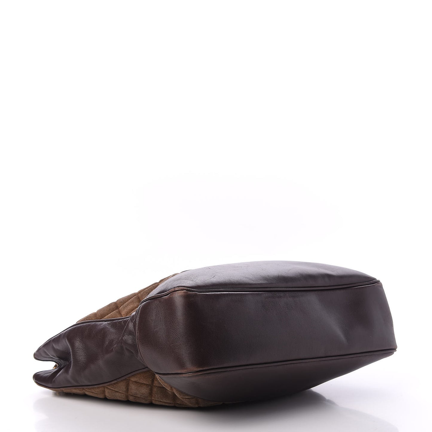 Suede Quilted Tote Bag Brown