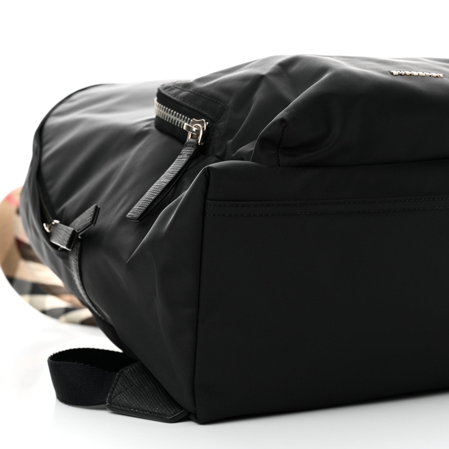 Nylon Medium Logo Backpack Black