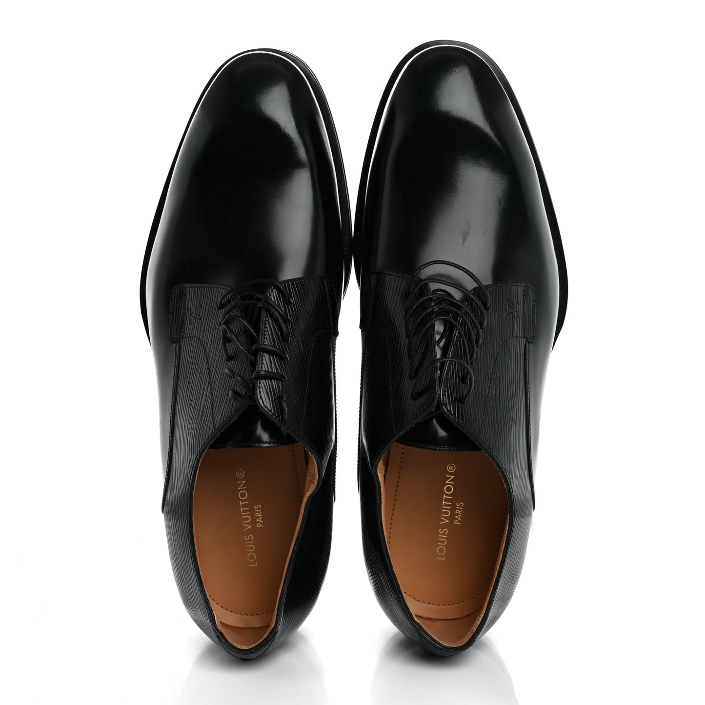 Epi Calfskin Mens Kensington Derby Lace Up Shoes 7.5 Black