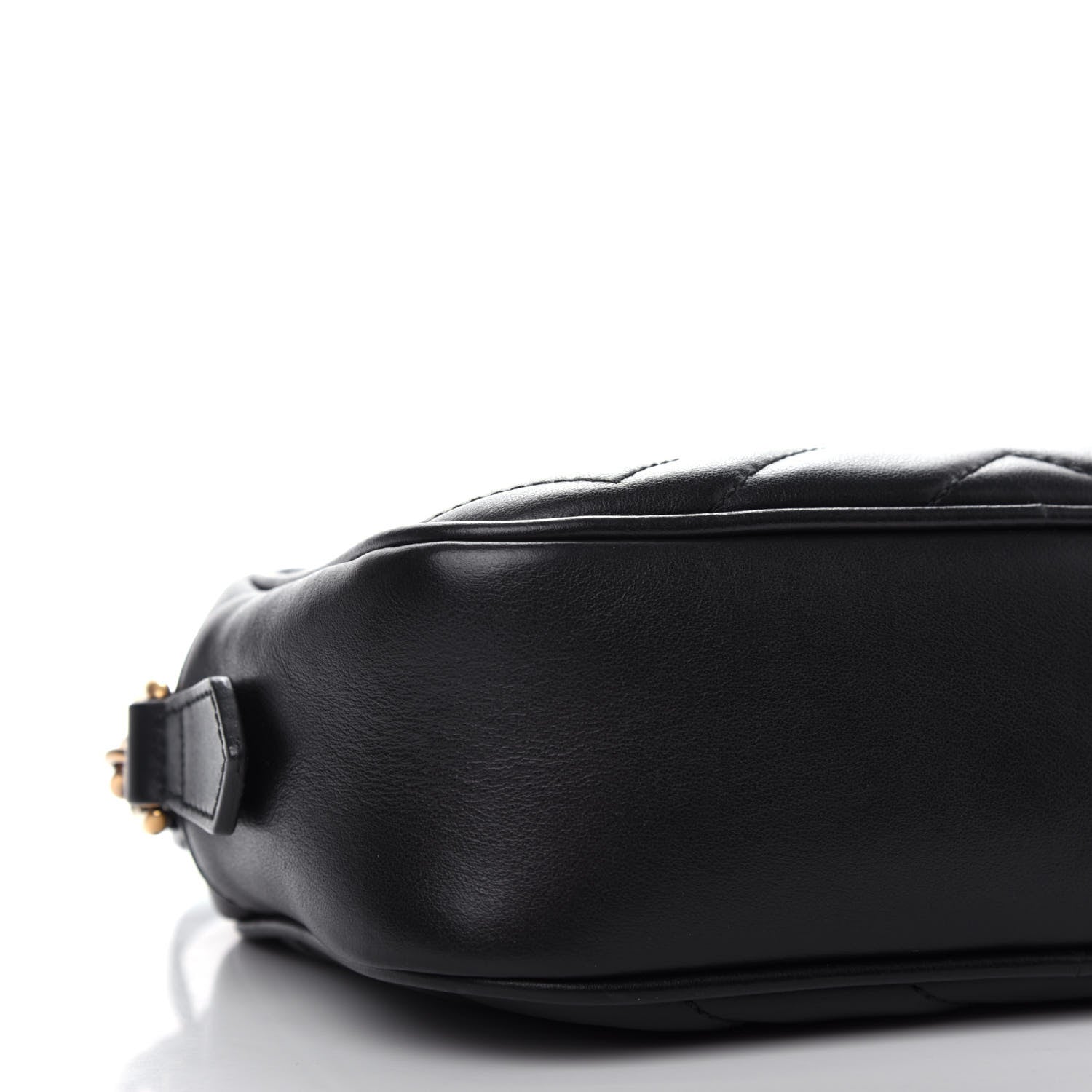 Gucci Calfskin Matelasse Mini GG Marmont Chain Shoulder Bag Black 8 of 11