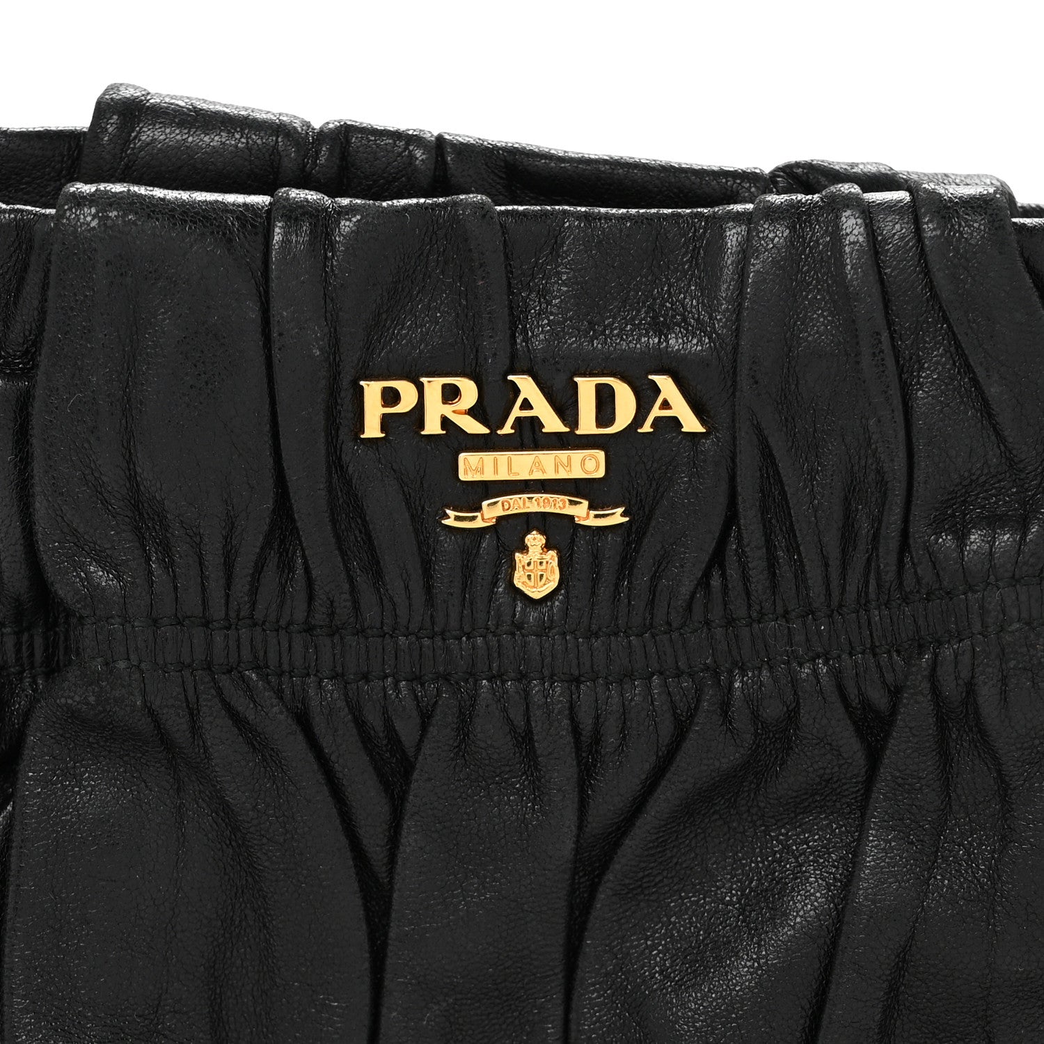Prada Nappa Gaufre Wristlet Clutch Black 1695004 – FASHIONPHILE