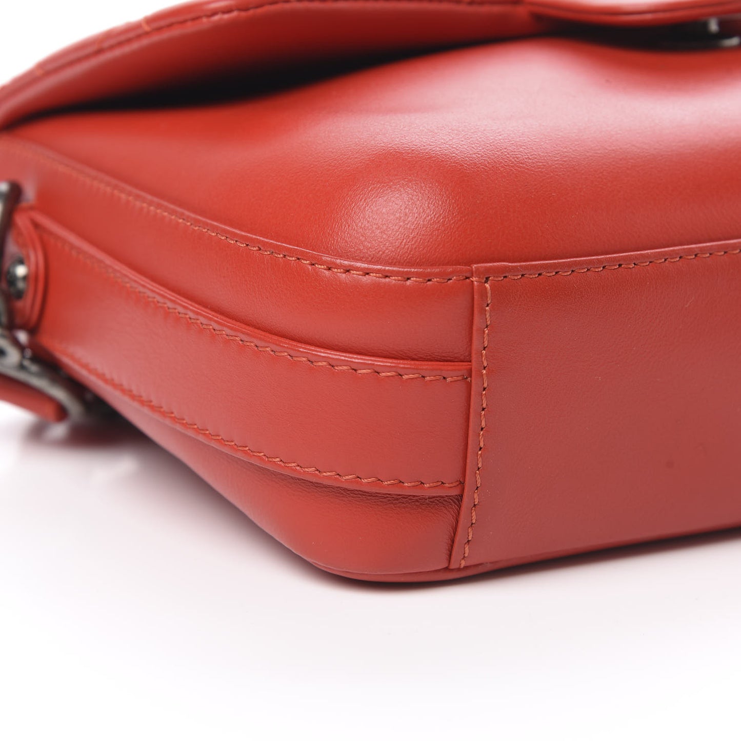Calfskin Quilted Medium Rock My Shoulder Flap Red