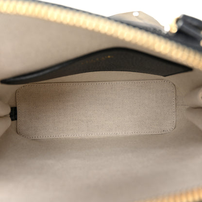 Gucci X ADIDAS Textured Dollar Calfskin Web Trefoil Mini Horsebit 1955 Top Handle Bag Black Off White 5 of 11