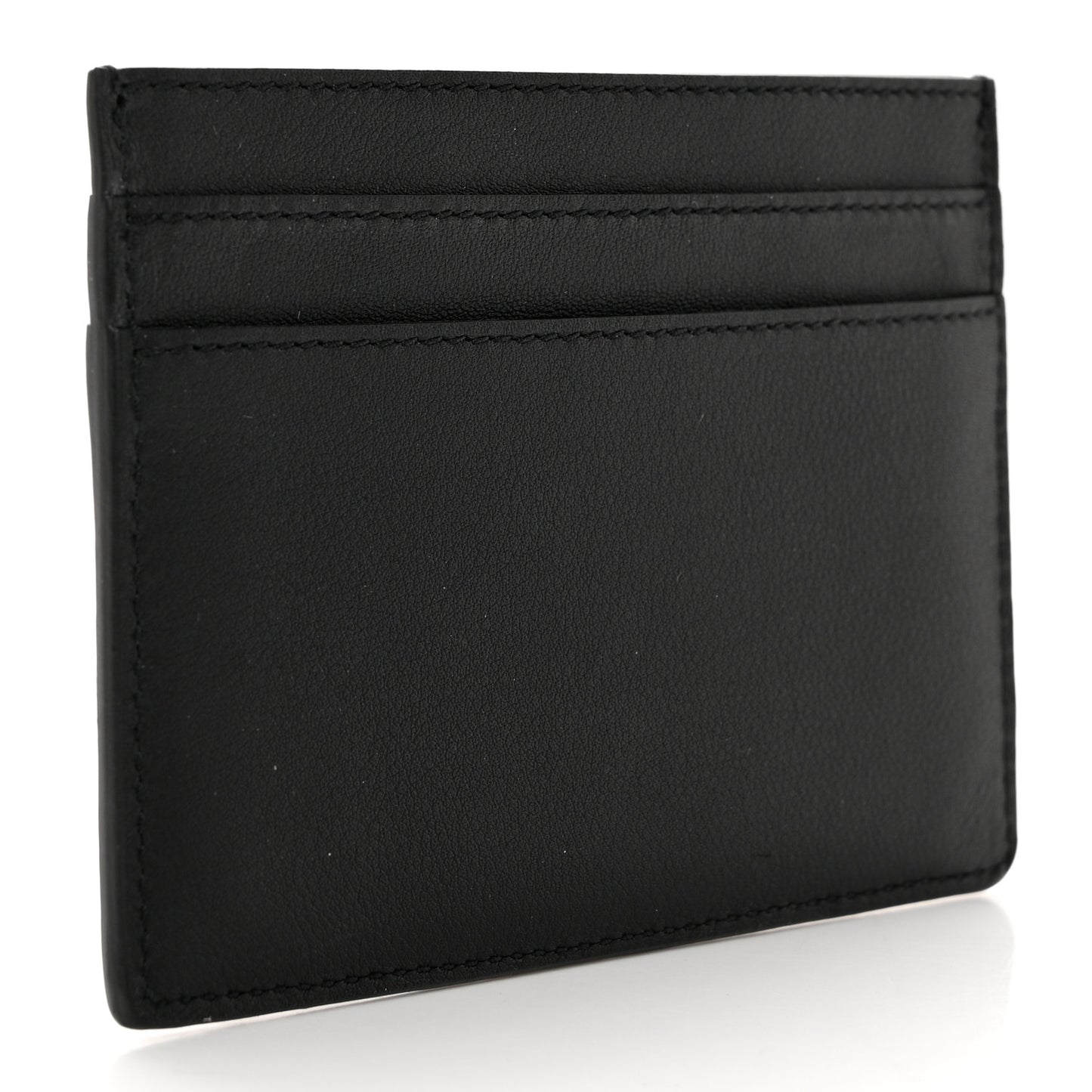 Calfskin Monogram Credit Card Case Black