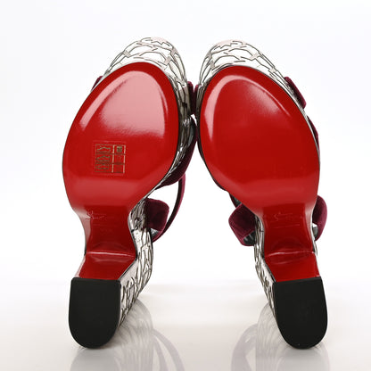 Christian Louboutin Velvet Super Yaz Pearl 160 Sandals 38.5 Galata Black 5 of 7