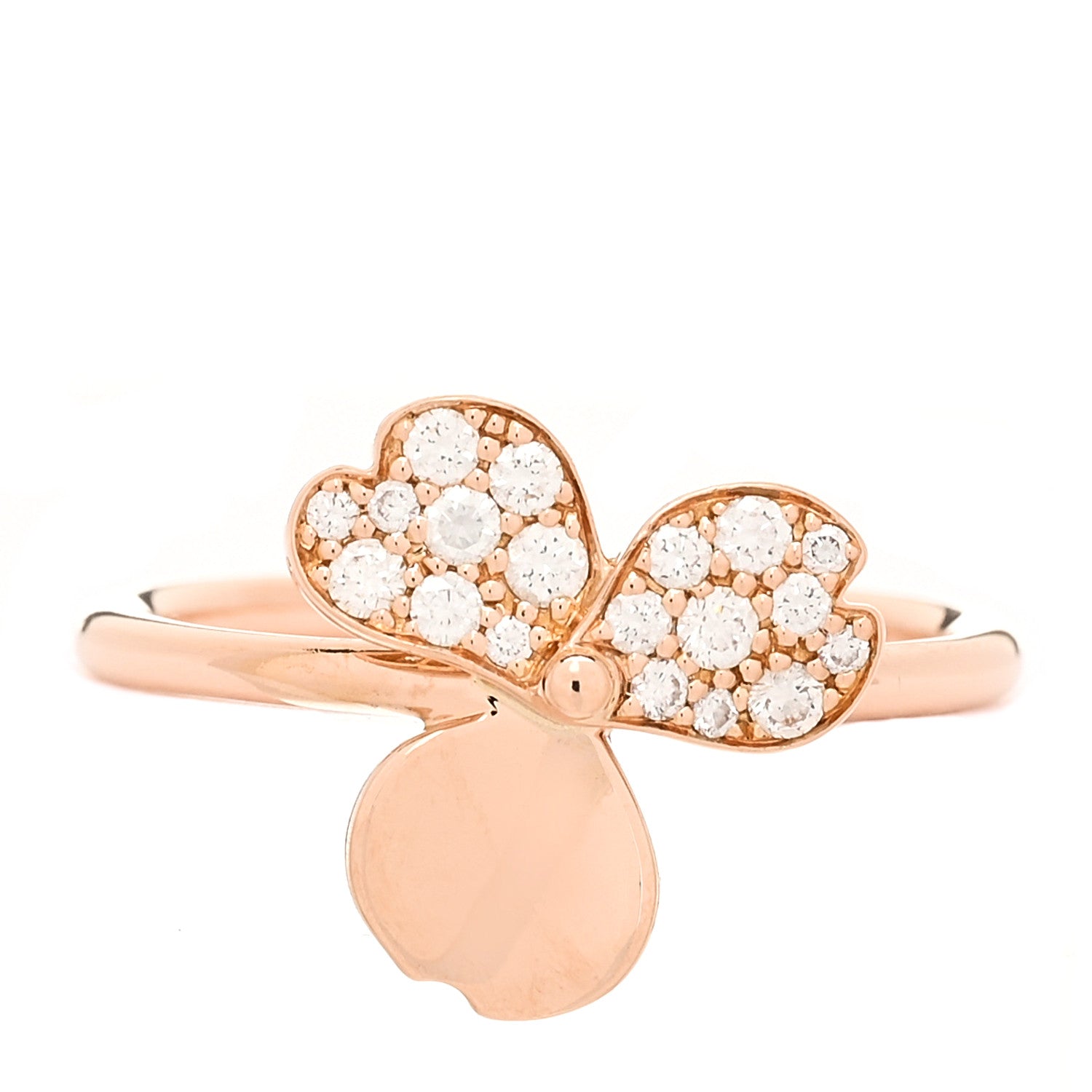 Tiffany 18K Rose Gold Diamond Paper Flowers Ring 52 6 1 of 4