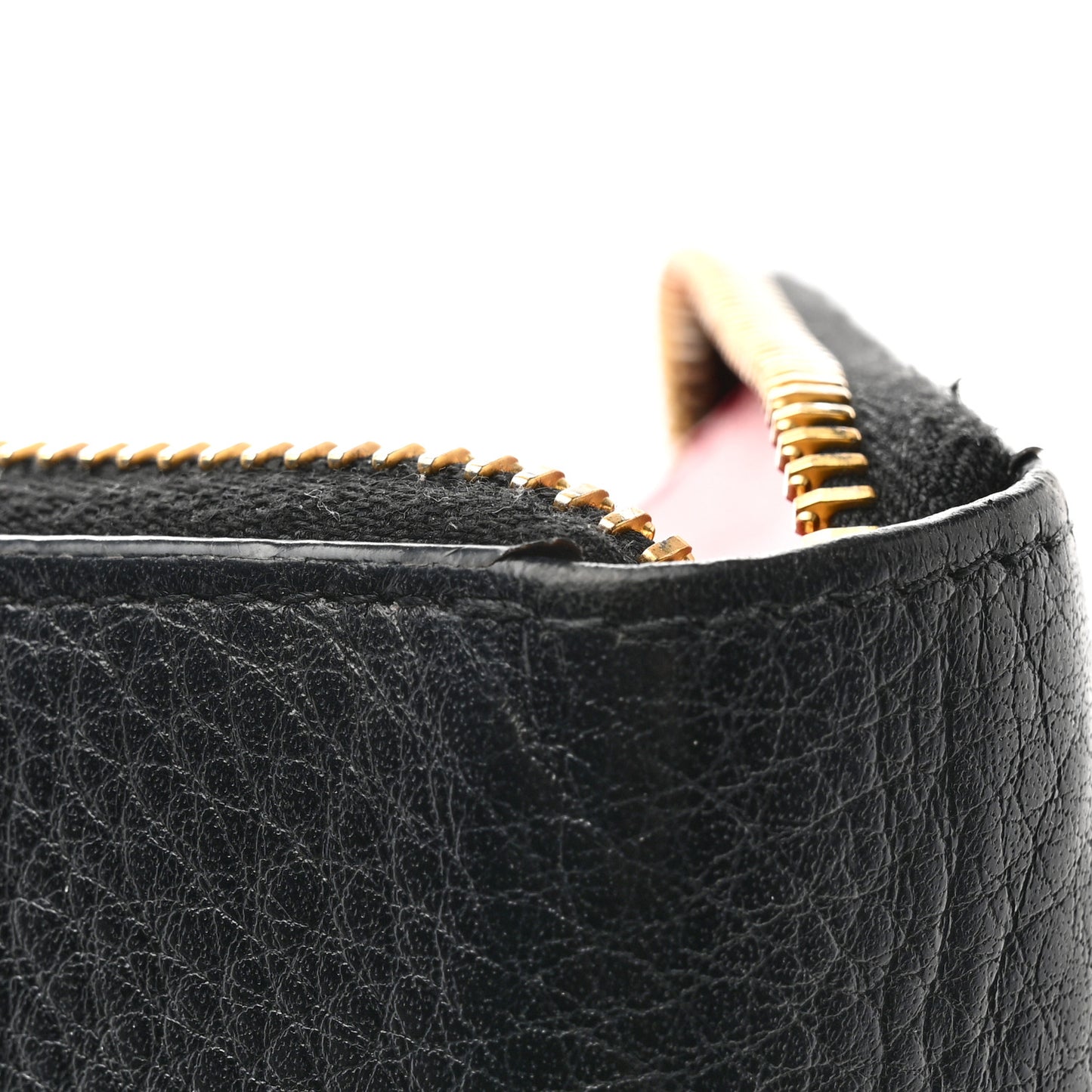 Daino Bi-Color Zip Around Wallet Black Fuoco