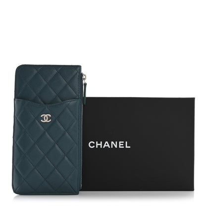 Chanel Caviar Quilted Classic iPhone Pouch Dark Turquoise 8 of 8