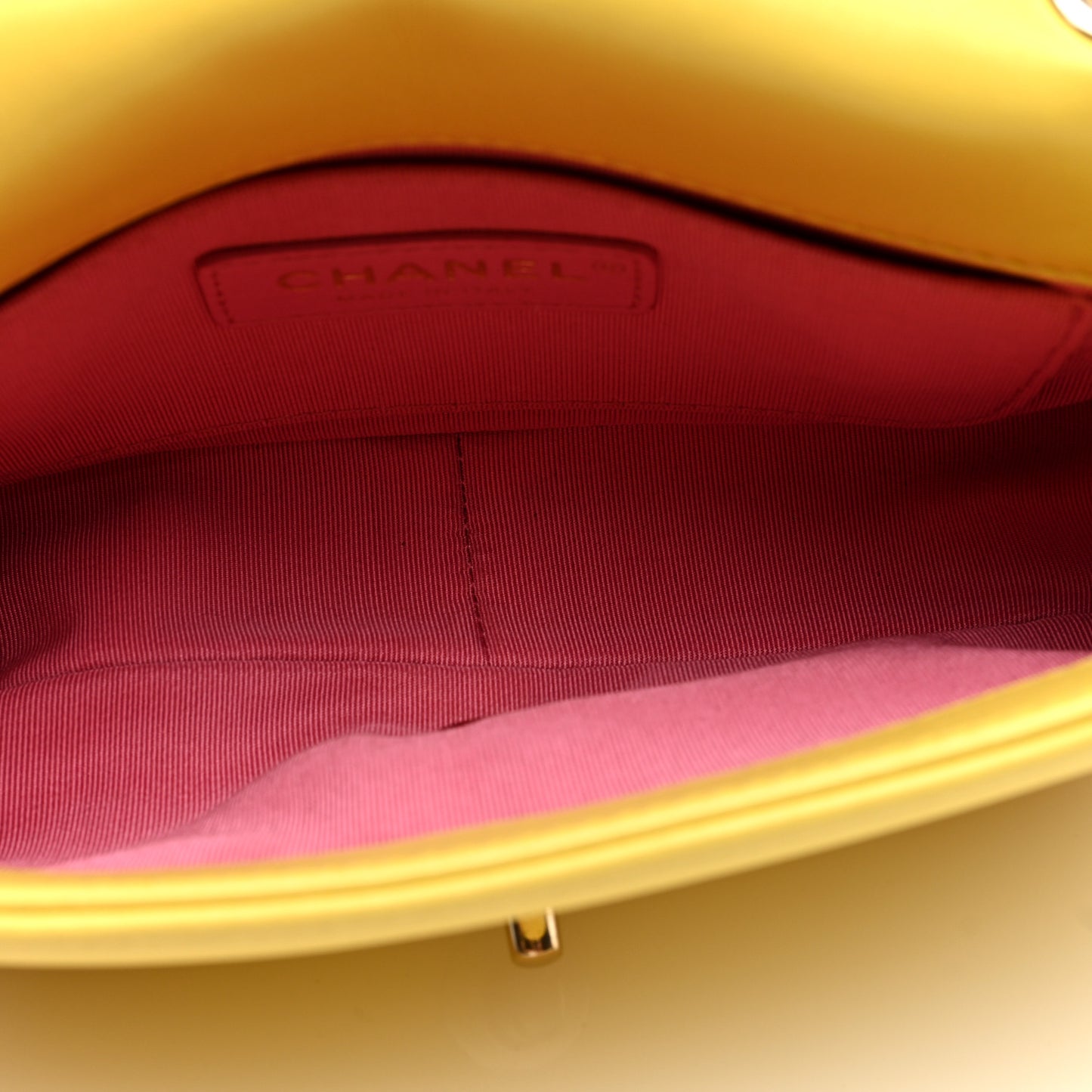 Lambskin Small Entwined Chain Flap Yellow Multicolor