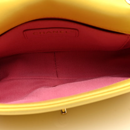 Chanel Lambskin Small Entwined Chain Flap Yellow Multicolor 5 of 10