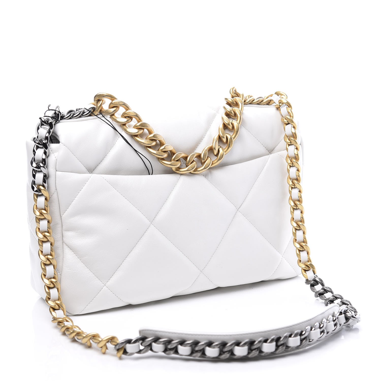 Chanel Goatskin Quilted Large 19 Flap White 2 of 10