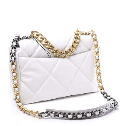 Chanel Goatskin Quilted Large 19 Flap White 2 of 10