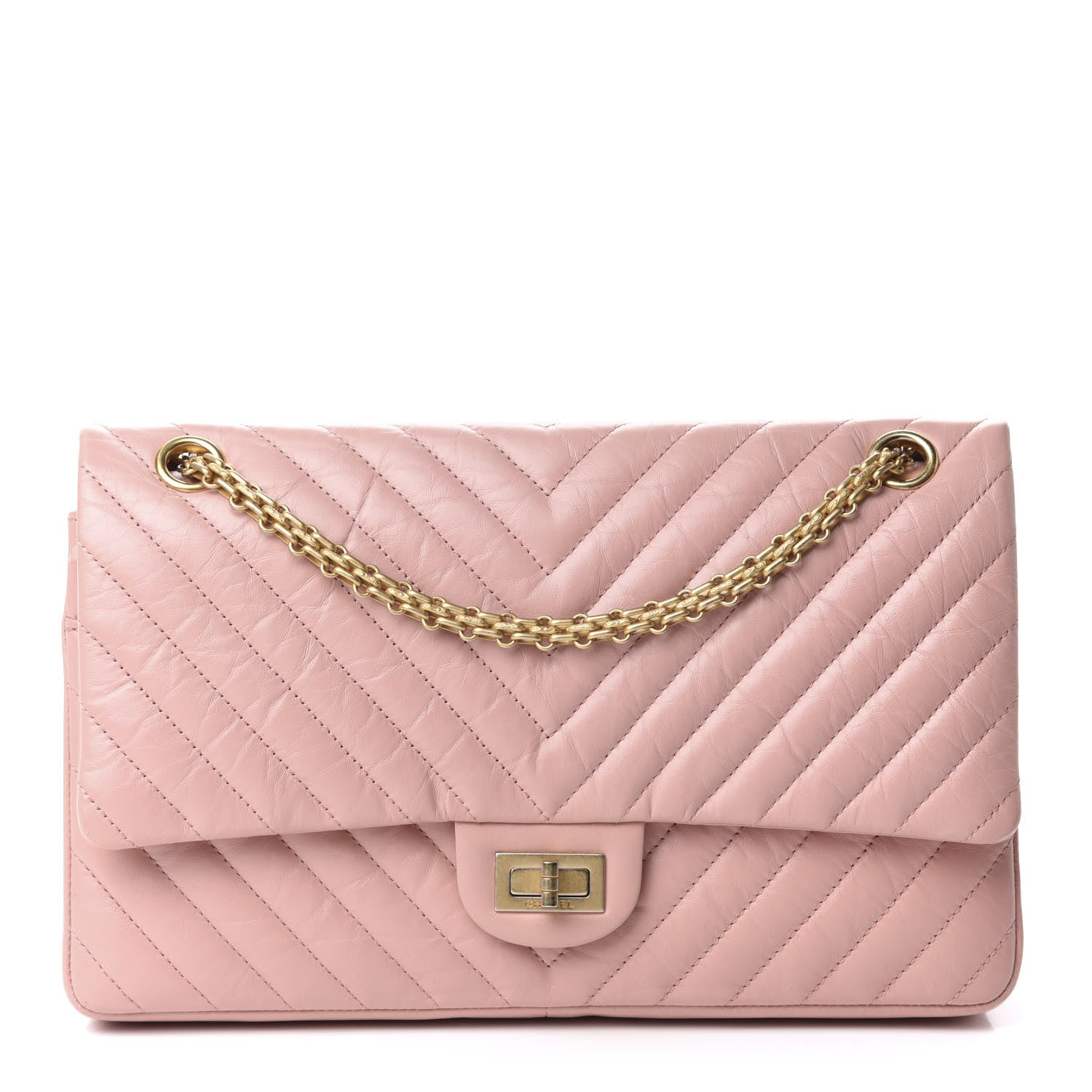 Chanel Aged Calfskin Chevron Quilted 2.55 Reissue 226 Flap Light Pink 1 of 10