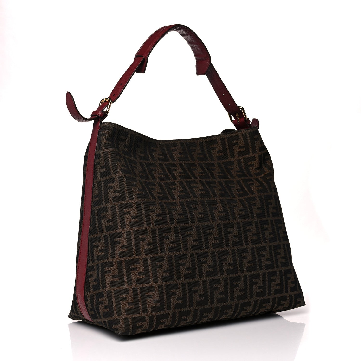 Fendi Zucca Vitello Artic Small Hobo Tobacco Castagna 3 of 22