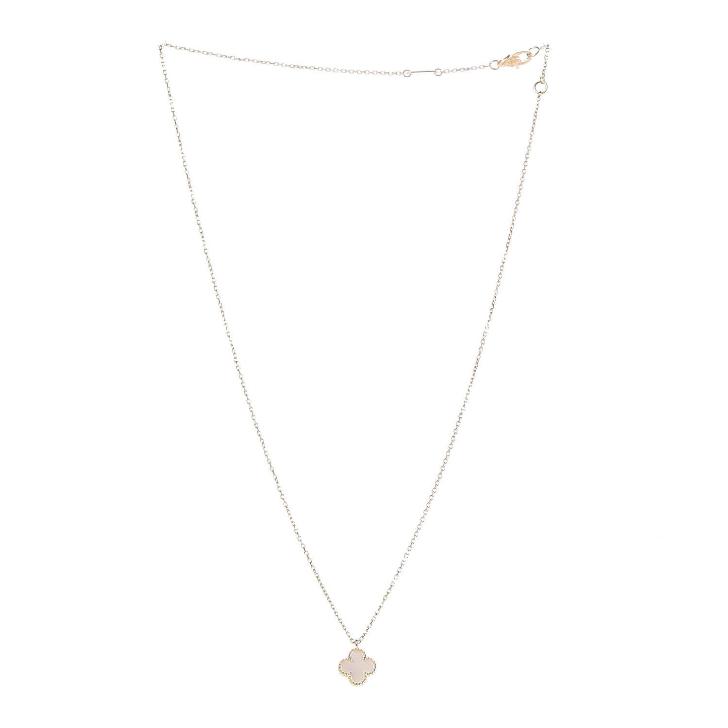 18K Yellow Gold Mother of Pearl Sweet Alhambra Pendant Necklace