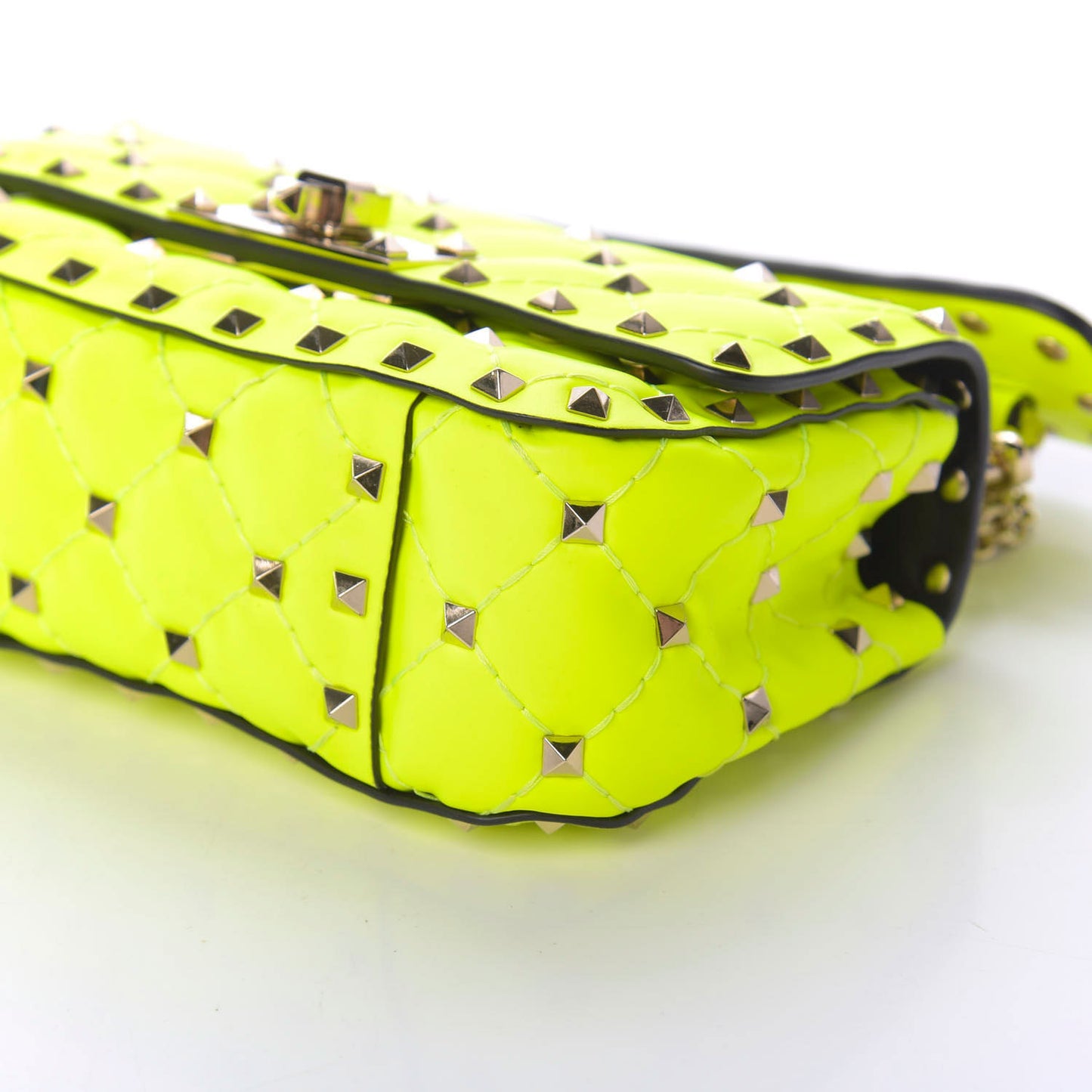 Calfskin Mini Rockstud Spike Shoulder Bag Lime