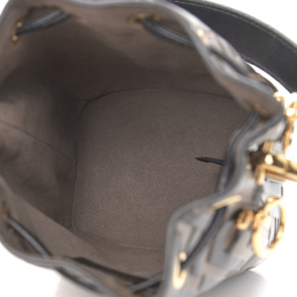 Fendi Vitello Liberty F is Fendi Bi-Color FF 1974 Embossed Mini Mon Tresor Bucket Bag Maya Black 4 of 8