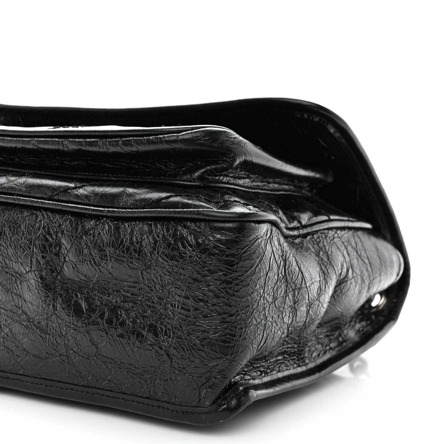 Saint Laurent Crinkled Calfskin Matelasse Monogram Medium Niki Chain Satchel Black 10 of 10