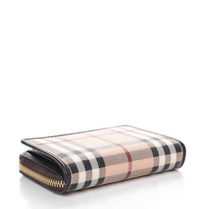Burberry Haymarket Check Medium Burleigh Zip Wallet Chocolate 4 of 11