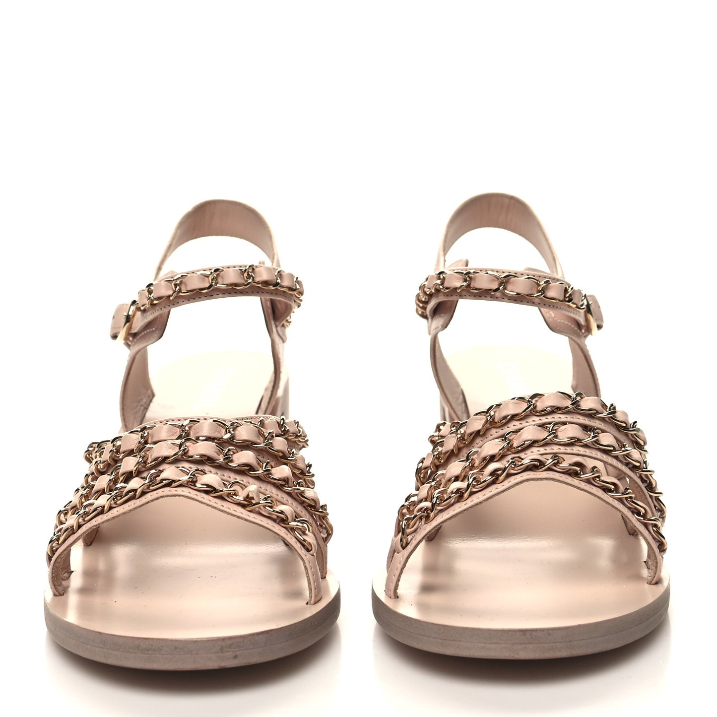 Calfskin Chain Sandals 41 Pink