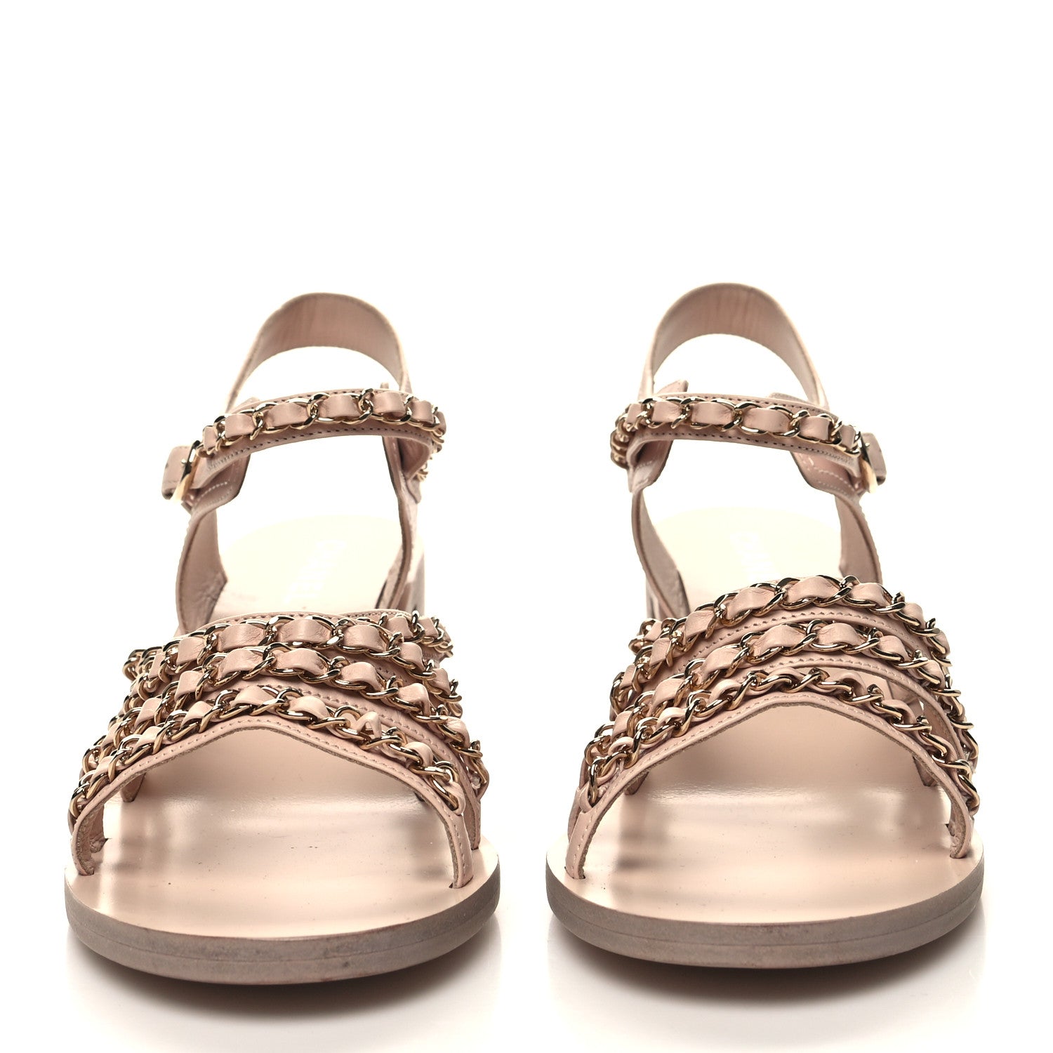 Chanel Calfskin Chain Sandals 41 Pink 2 of 8