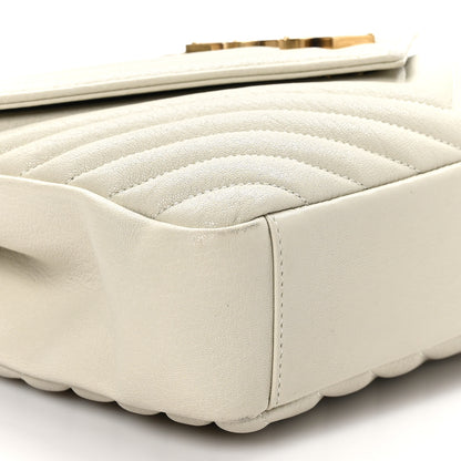Saint Laurent Sheepskin Matelasse Chevron Monogram Medium College Bag Crema Soft 10 of 11