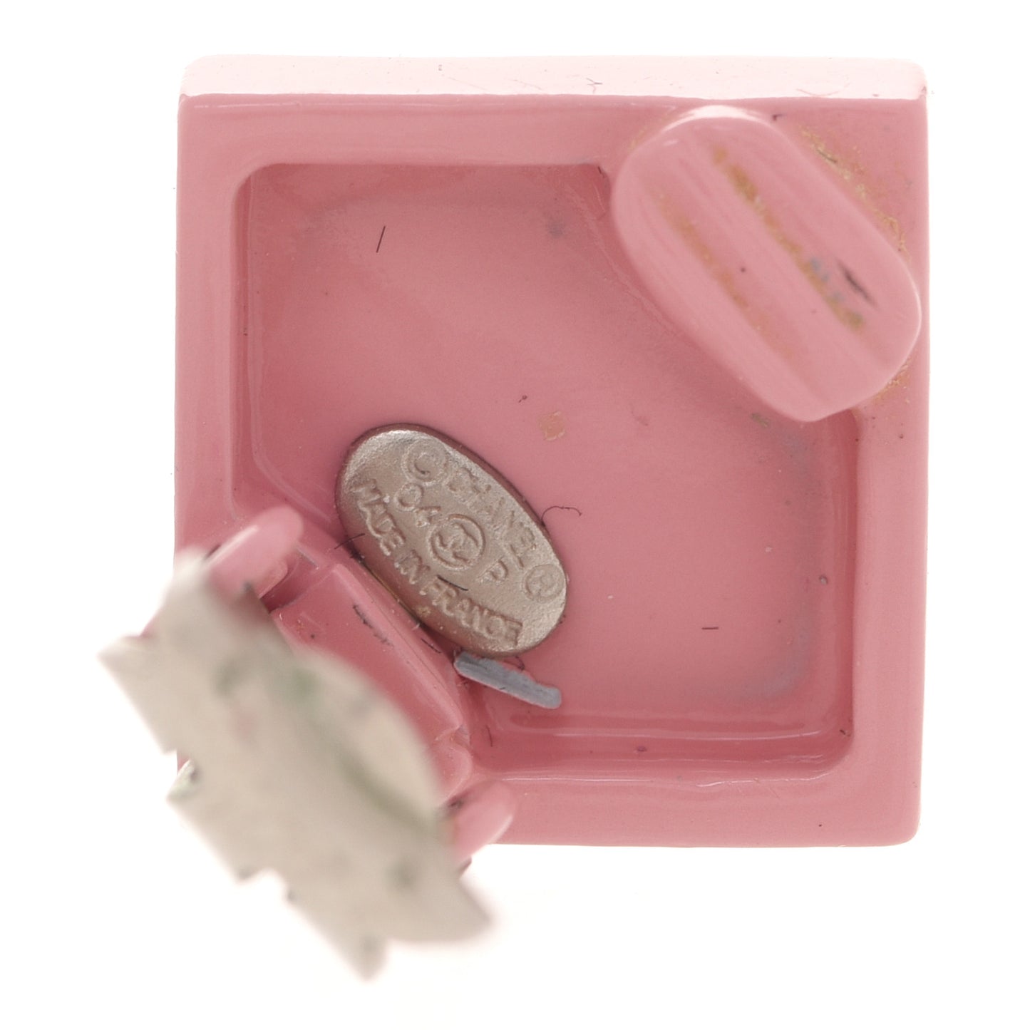 Acrylic CC Clip On Earrings Pink
