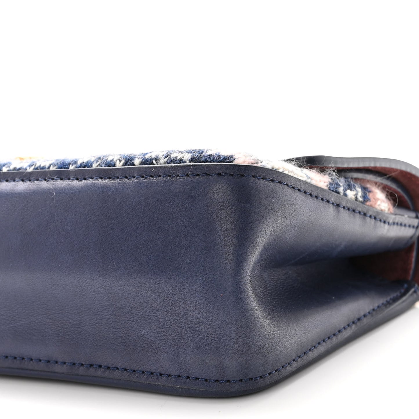 Smooth Calfskin Knit Nude 2.55 Reissue 225 Flap Navy
