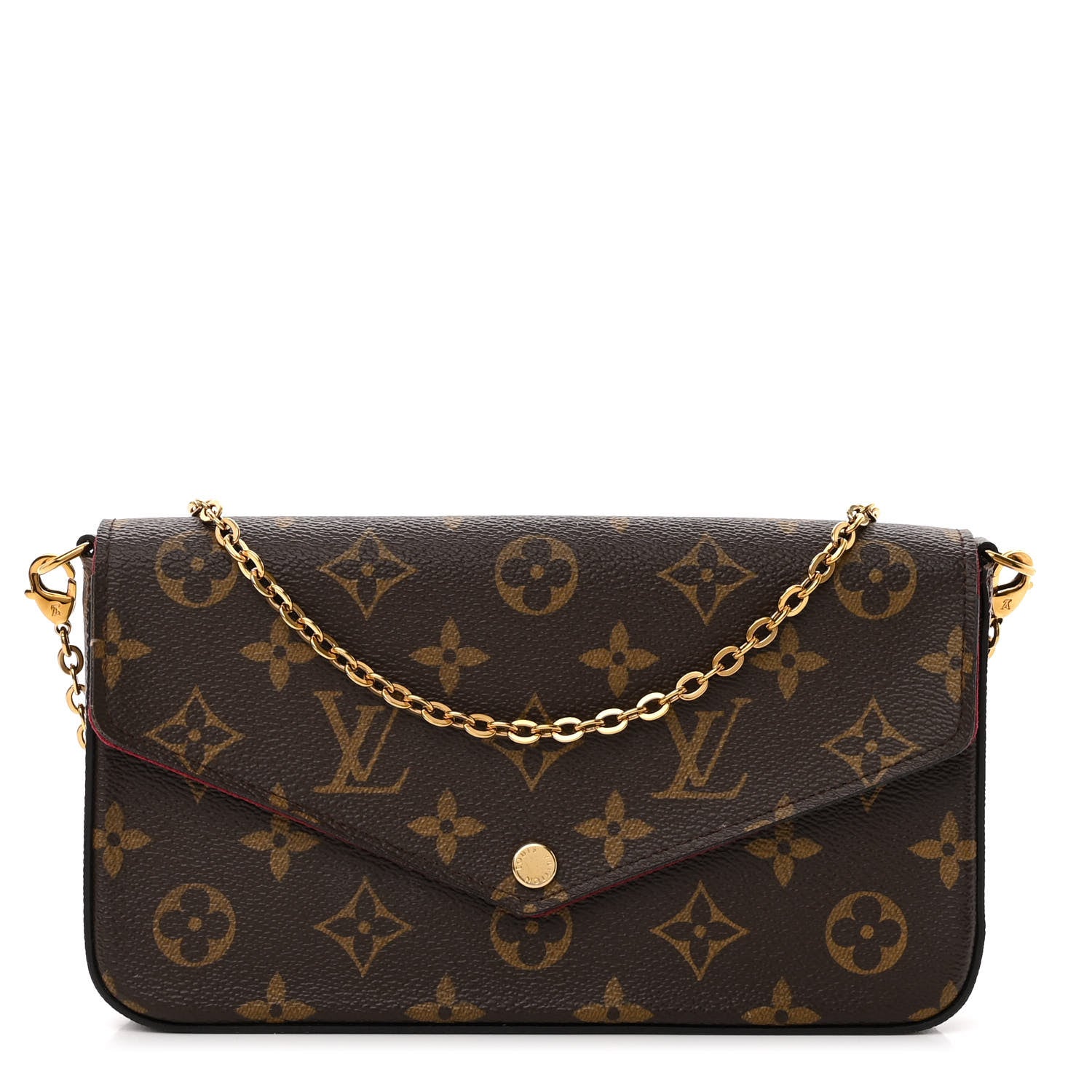 Louis Vuitton Monogram Pochette Felicie Chain Wallet Fuchsia 3 of 10