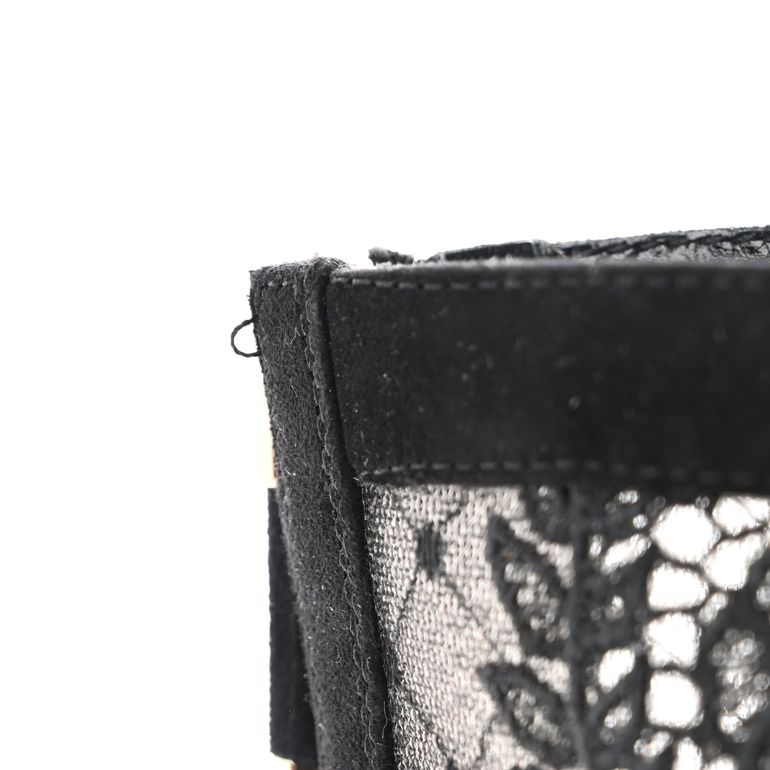 Christian Dior Suede Transparent Mesh Embroidered Roses Naughtily-D Heeled Lace Up Ankle Boots 36.5 Black 10 of 11
