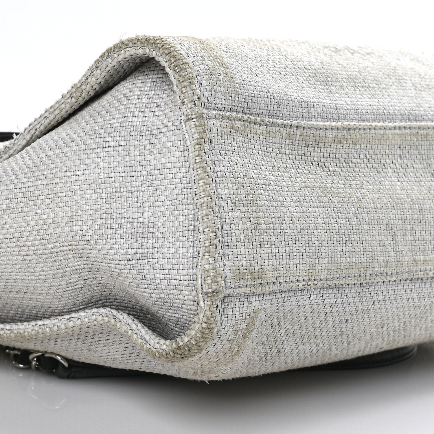Chanel Woven Straw Raffia Small Deauville Tote Grey 9 of 12