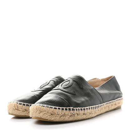 Chanel Lambskin CC Espadrilles 39 Black 3 of 9