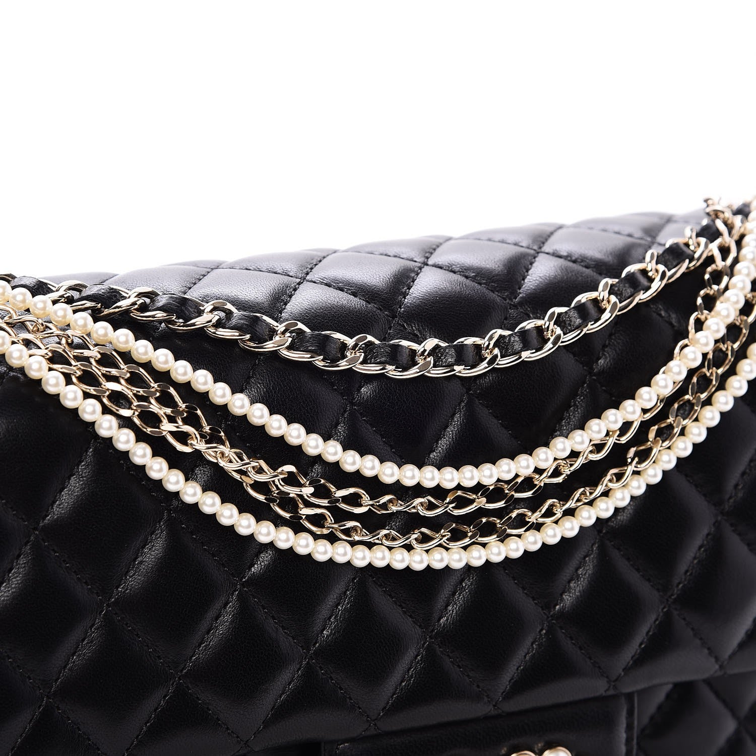 Chanel Lambskin Medium Westminster Pearl Flap Black 8 of 8