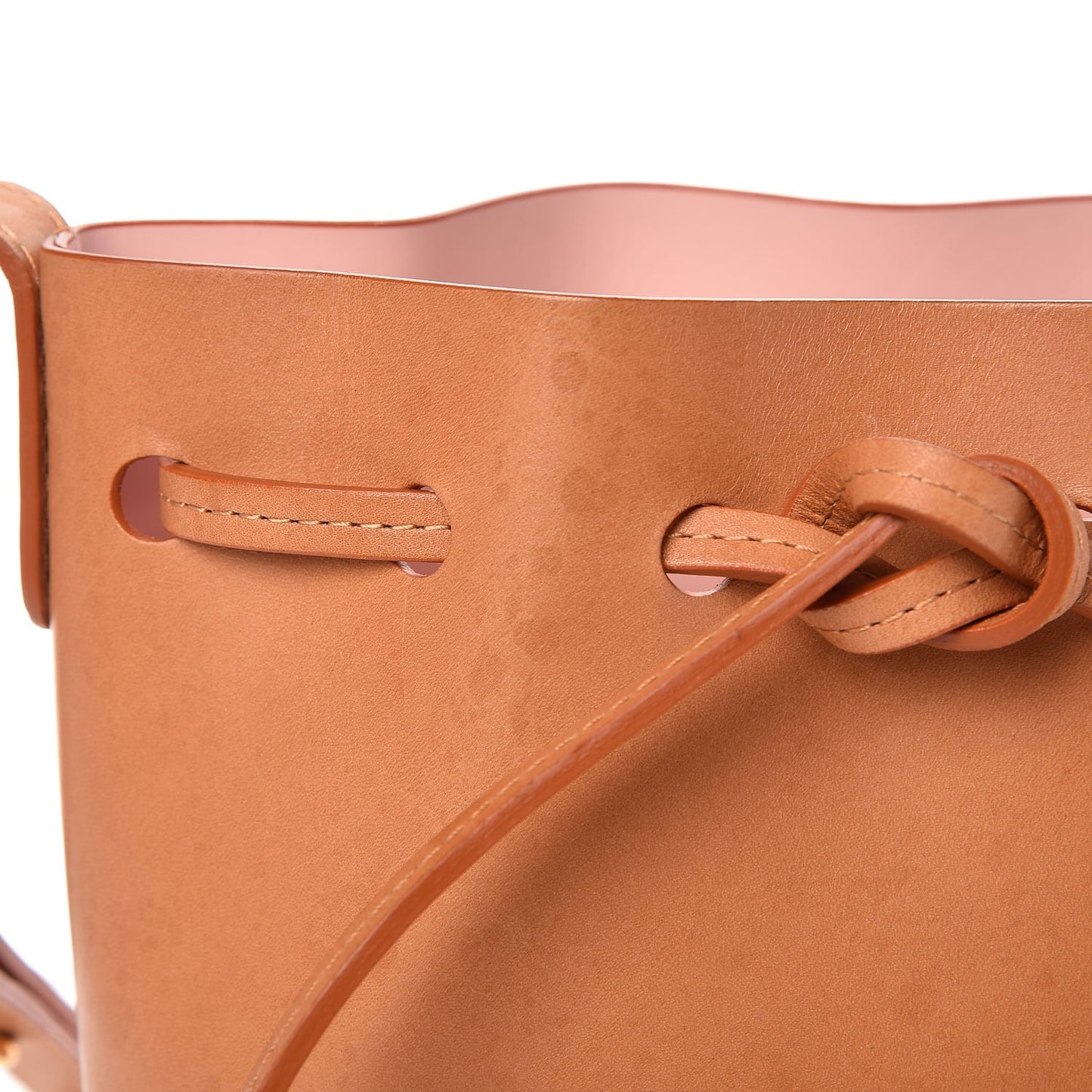 Calfskin Mini Mini Bucket Bag Cammello Rosa