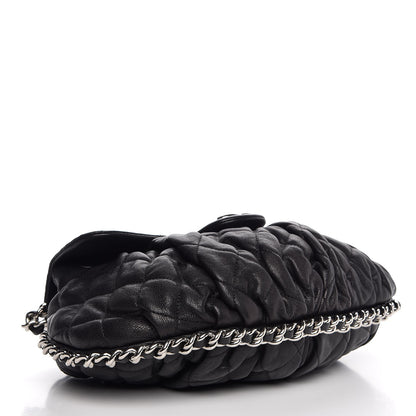 Chanel Washed Lambskin Quilted Medium Chain Around Messenger Black 4 of 7