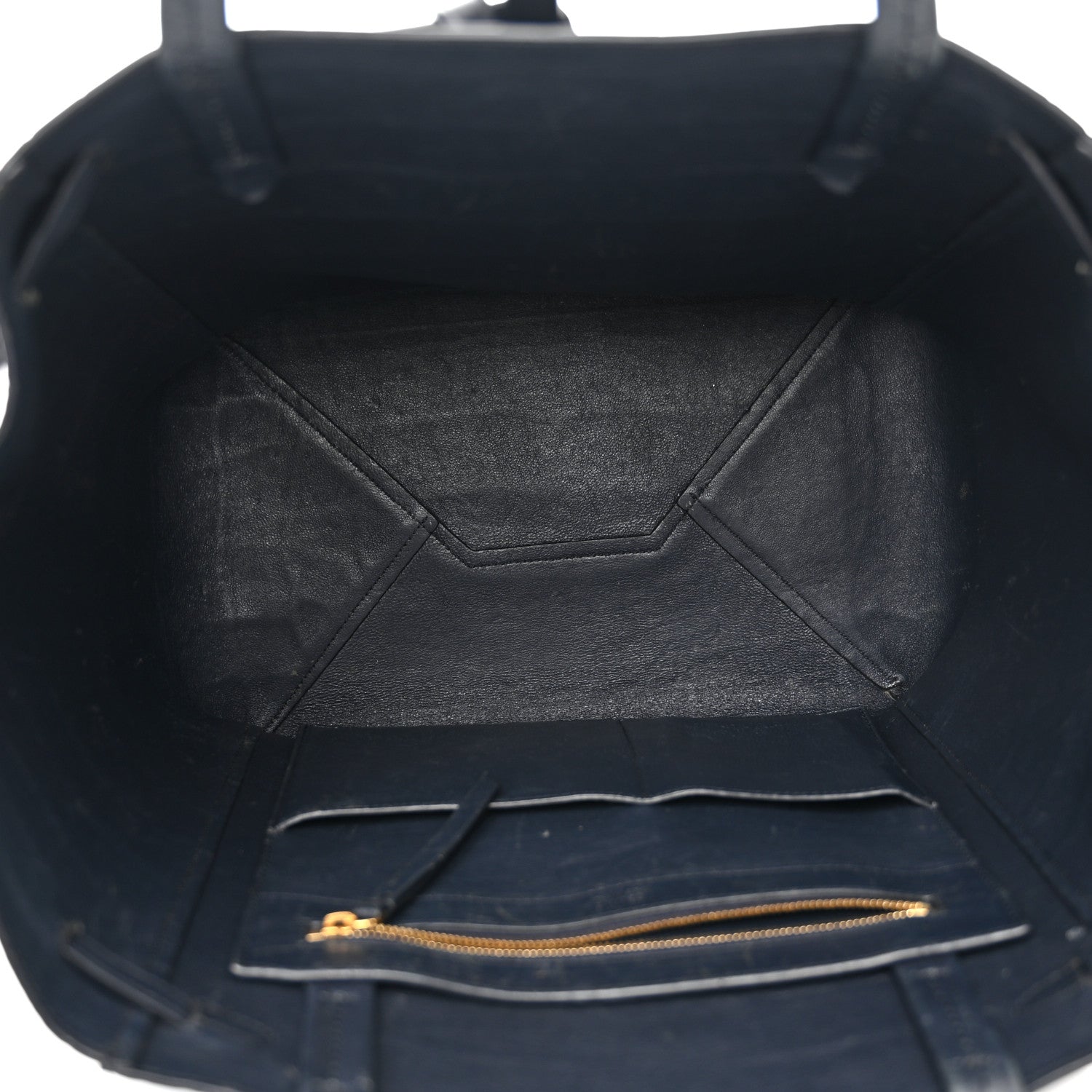 Celine Crocodile Embossed Nubuck Small Belt Cabas Phantom Navy Blue 5 of 12