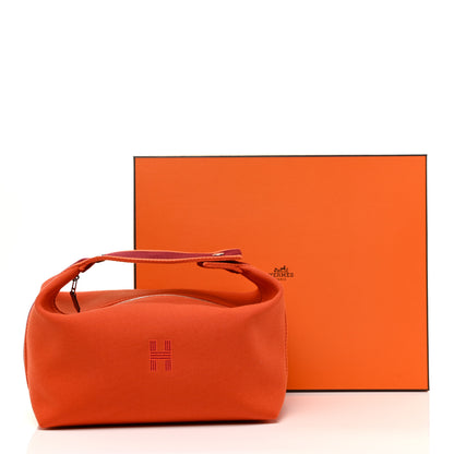 Hermes Canvas Large Bride-A-Brac Pouch Orange Feu Burgundy 15 of 15
