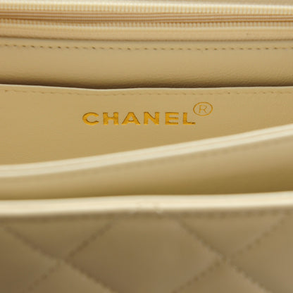 Chanel Lambskin Quilted Flap Shoulder Bag Beige Clair 7 of 9