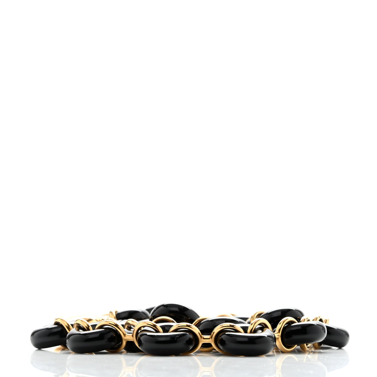 Loewe Brass Acetate Pebble Donut Chain Shoulder Strap Black Gold 2 of 4
