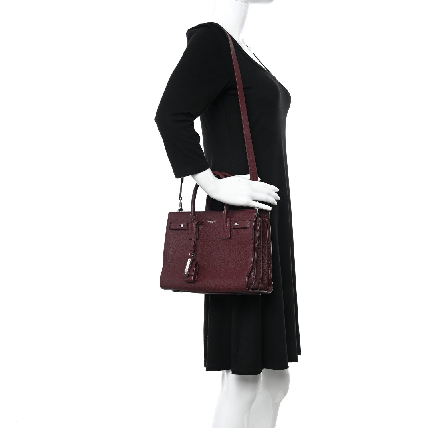 Saint Laurent Grained Calfskin Baby Supple Sac De Jour Palissandre 3 of 16
